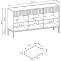 Komoda Nova 154 cm zelená/zlaté úchyty a černý rám