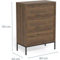 Komoda Palmdale 80 cm dub kouřový