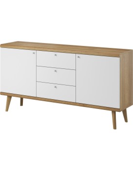 Komoda Primo 160 cm s šuplíky dub Riviéra/bílá