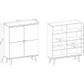 Komoda Primo 107 cm dub Riviéra/bílá