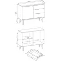 Komoda Primo 107 cm s šuplíky dub Riviéra/bílá