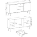 Komoda Primo 160 cm s šuplíky dub Riviéra/bílá