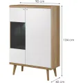 Vitrína Primo 90 cm dub Riviéra/bílá