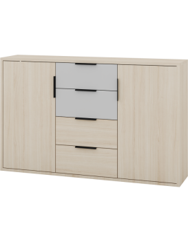 Komoda Ryga 05 145 cm dub Riva/šedá