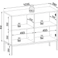 Komoda Sento s LED osvětlením 104 cm dub wotan/černá
