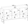 Komoda Sento s LED osvětlením 154 cm dub wotan/černá II