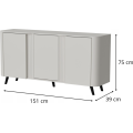 Komoda Volare 3D 151 cm kašmírová
