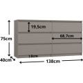 Komoda MALWA M6 140 cm caffe latte