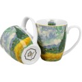 Sada 2 ks porcelánových hrnků Van Gogh WHEAT FIELD WITH CYPRESSES 350 ml modrá