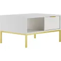 Konferenční stolek Austin 80 cm bílá/zlatá