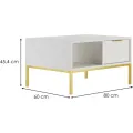Konferenční stolek Austin 80 cm bílá/zlatá