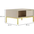 Konferenční stolek Austin 80 cm kašmír/zlatá