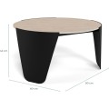 Kulatý designový konferenční stolek Altea travertin/černý