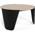 Kulatý designový konferenční stolek Altea travertin/černý