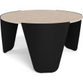 Kulatý designový konferenční stolek Altea travertin/černý