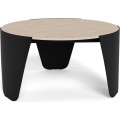 Kulatý designový konferenční stolek Altea travertin/černý