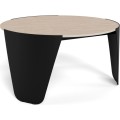 Kulatý designový konferenční stolek Altea travertin/černý