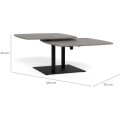 Konferenční stolek Carballo 122 cm šedý/černý