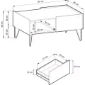 Konferenční stolek Harmony Va 97 cm černý/černý mramor