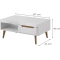 Konferenční stolek Nordi 107 cm bílý/dub Riviéra