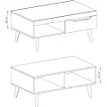 Konferenční stolek Nordi 107 cm černý/dub artisan