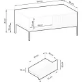 Konferenční stolek Nova 104 cm bílý/černý