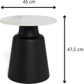 Konferenční stolek Santorini 45 cm černý/mramorově bílý