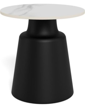 Konferenční stolek Santorini 45 cm černý/mramorově bílý