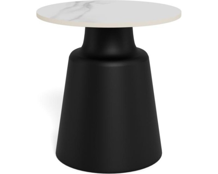 Konferenční stolek Santorini 45 cm černý/mramorově bílý