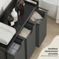 Koš na prádlo Houseland Endy 120 l šedý/černý