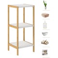Bambusový regál Leonard 80 cm bílý/natural