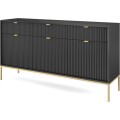 Komoda Nova 154 cm černá/zlatá