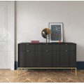 Komoda Nova 154 cm černá/zlatá