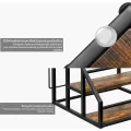 Kuchyňská police Houseland Zita hnědá/černá