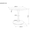 Kulatý jídelní stůl Amadeo 80 cm ořech/černý