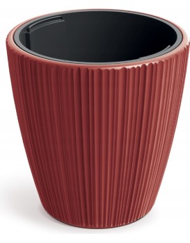 Plastový květináč OROS MIDDLE retro červený