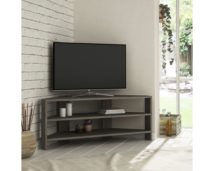 Rohový TV stolek Houseland Thales tmavá káva