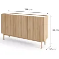 Komoda Boho La 144x83 cm dub riviéra/bílý mramor