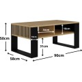 Konferenční stolek LAWA Modern 2P Slim dub artisan/černý