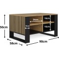 Konferenční stolek LAWA Modern 4P Slim dub artisan/černý