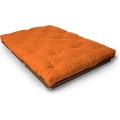 Rozkládací futonová pohovka LAYTI 03 140 cm z masivu/oranžová
