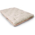Rozkládací futonová pohovka LAYTI 01 140 cm z masivu/krémová