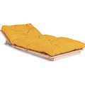 Rozkládací futonové křeslo LAYTI 01 90 cm z masivu/žluté