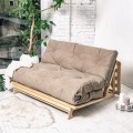Rozkládací futonová pohovka LAYTI 03 140 cm z masivu/béžová