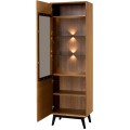 Vitrína Lazure 10 s LED osvětlením 60 cm dub Rustikal karamelový