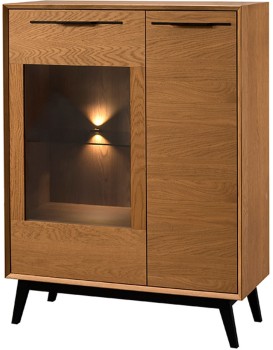 Vitrína Lazure 15 s LED osvětlením 95 cm dub Rustikal karamelový