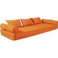 Rozkládací pohovka LE MAR 03 201 cm z masivu/oranžová