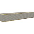 Závěsný televizní stolek Oro MDF 175 cm šedý/zlatý