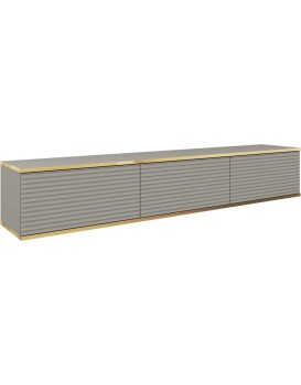 Závěsný televizní stolek Oro MDF 175 cm šedý/zlatý