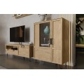TV stolek Limbo 25 160 cm z masivu s LED osvětlením dub Artisan